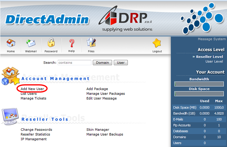 Add New User חלון ראשי