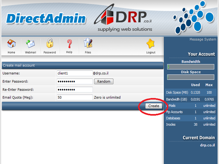 create מילוי פרטים