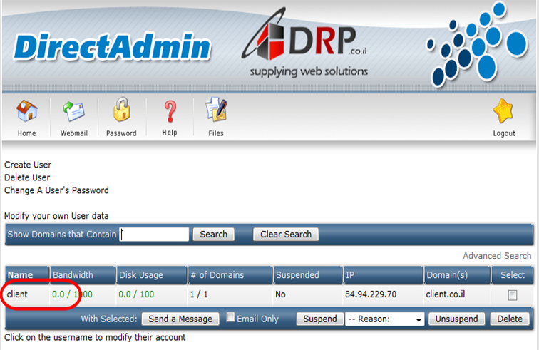 רשימת משתמשים user list